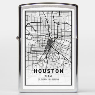 Houston Texas USA City Travel City Map Zippo Lighter