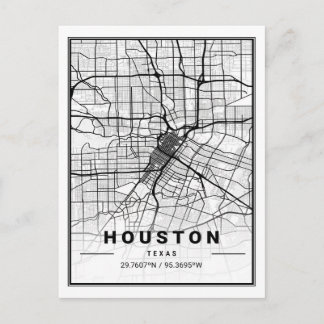 Houston Texas USA Travel City Map Poster Postcard