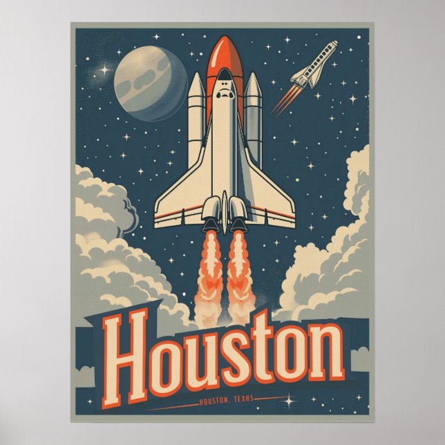Houston, Texas Vintage Poster (Front)