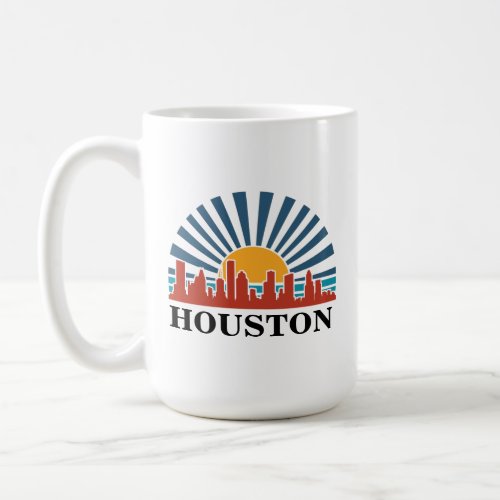 Houston Texas Vintage Sunset Retro Travel Coffee Mug