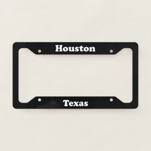 Houston TX License Plate Frame