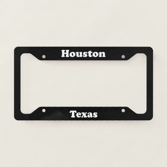 Houston TX License Plate Frame (Front)