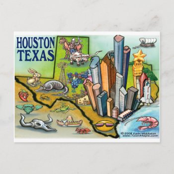 Houston Tx Postcard by FunGraphix at Zazzle