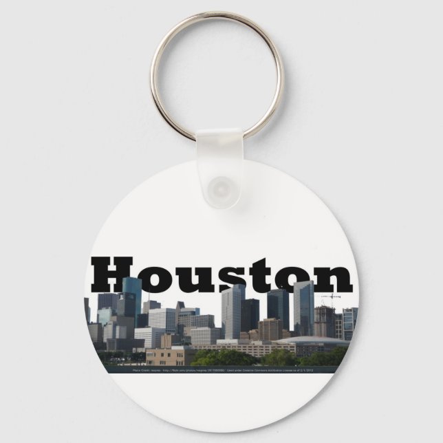 Houston, TX Skyline with Houston in the Sky Keychain (Front)