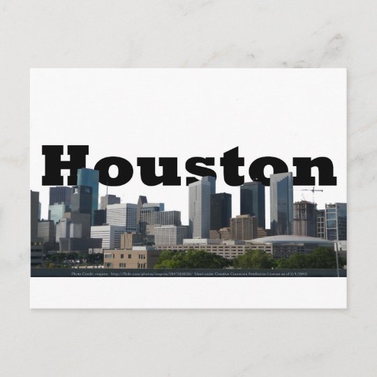 Houston, TX Skyline with Houston in the Sky Postcard | Zazzle.com