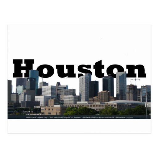 Houston, TX Skyline with Houston in the Sky Postcard | Zazzle