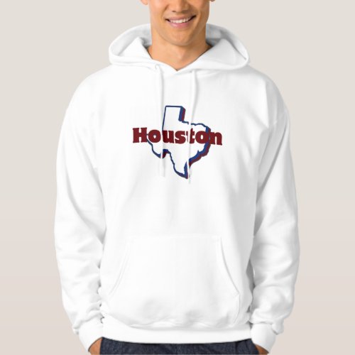 Houston USA Mens Basic Hooded Sweatshirt