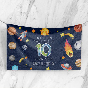 Houston We Have A 10 Year Old 10th Birthday Party Banner