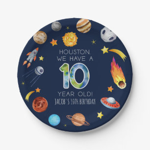 Houston We Have A 10 Year Old 10th Birthday Party Paper Plates