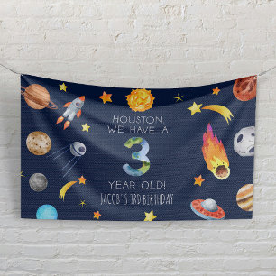 Houston We Have A 3 Year Old 3rd Birthday Party Banner