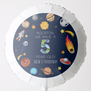 Houston We Have A 5 Year Old 5th Birthday Party Balloon