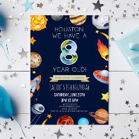 Houston We Have A 8 Year Old 8th Birthday Party