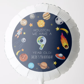 Houston We Have A 9 Year Old 9th Birthday Party Balloon