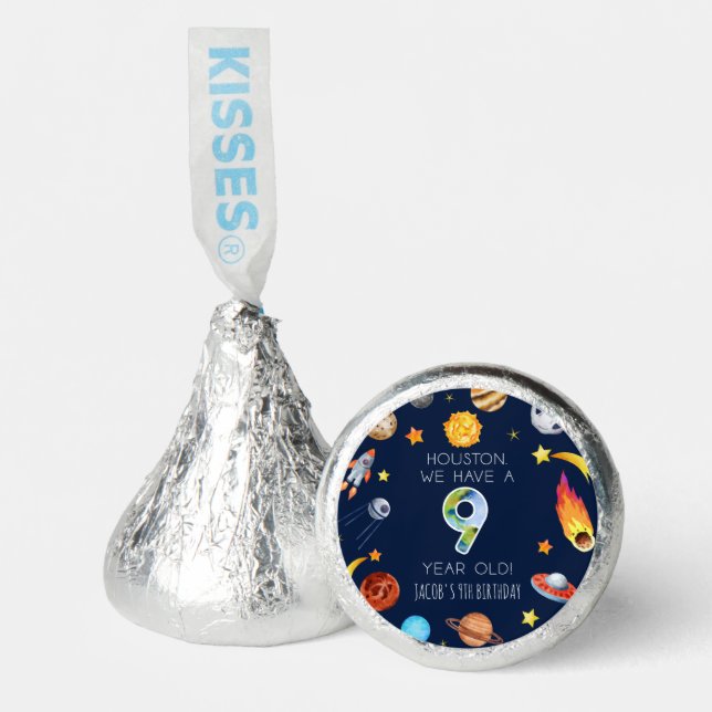 Houston We Have A 9 Year Old 9th Birthday Party Hershey®'s Kisses® (Front)
