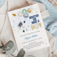 Houston We Have A Boy Astronaut Space Baby Shower