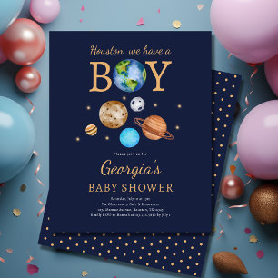 'Houston We Have A Boy' Baby Shower Invitation