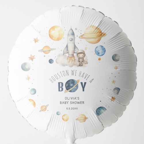 Houston We Have A Boy Baby Shower Space Astronaut Balloon