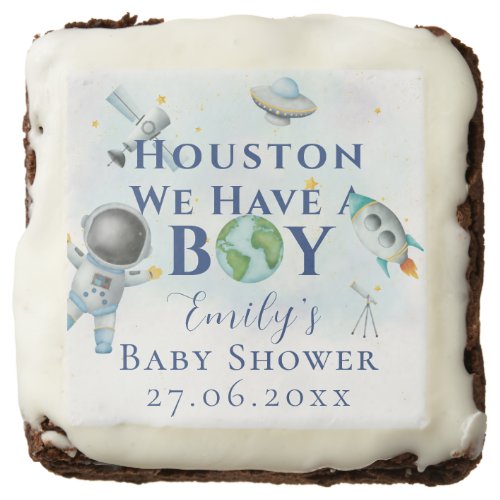 Houston We Have A Boy baby shower Space Astronaut Brownie