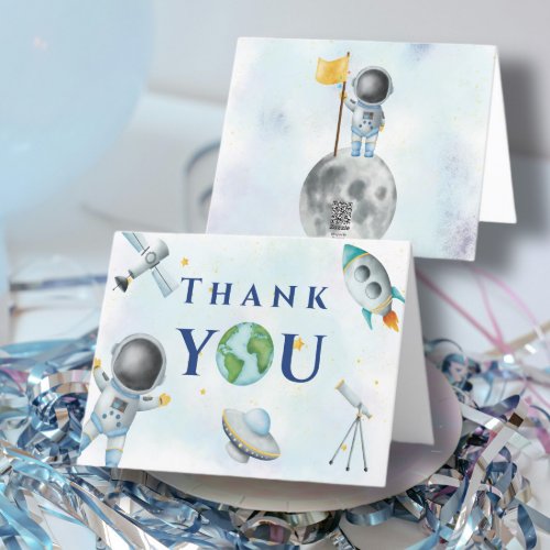 Houston We Have A Boy baby shower Space Astronaut Thank You Card