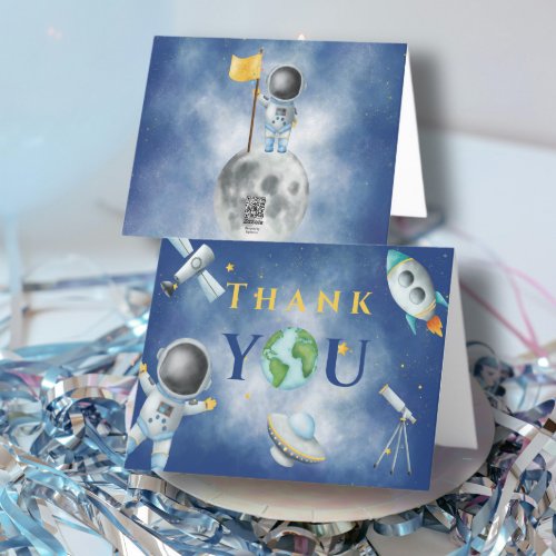 Houston We Have A Boy baby shower Space Astronaut  Thank You Card