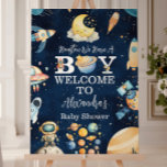 Houston We Have A Boy Outer Space Baby Shower Foam Board<br><div class="desc">Welcome your guests in style with our Space Outer Baby Shower Navy Foam Board, a striking centerpiece for your space-themed celebration! Perfect as a welcome sign, photo backdrop, or decorative accent, this foam board sets the tone for a party that’s truly out of this world. Features: Stunning Design: Navy-blue background...</div>