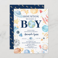 Houston We Have A Boy Outer Space Baby Shower Invi Invitation