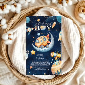 Houston We Have A Boy Outer Space Books for Baby Enclosure Card