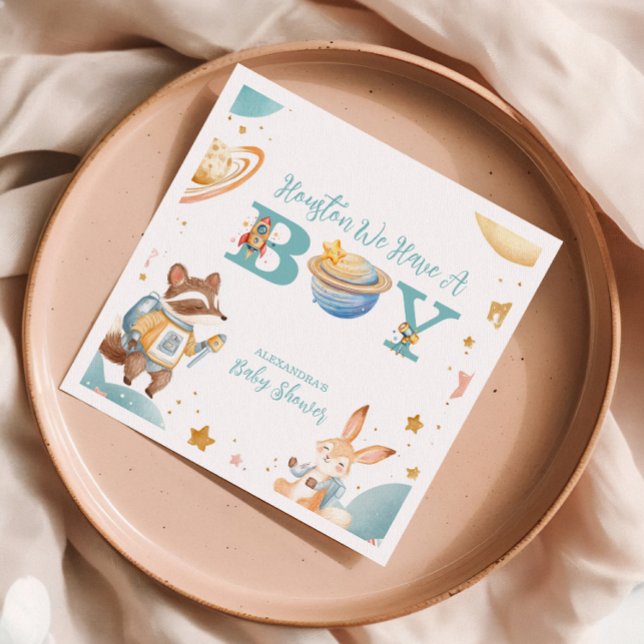 Houston We Have A Boy Outer Space Napkins (Creator Uploaded)