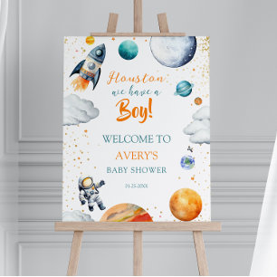 Houston We Have a Boy Space Baby Shower Welcome Foam Board