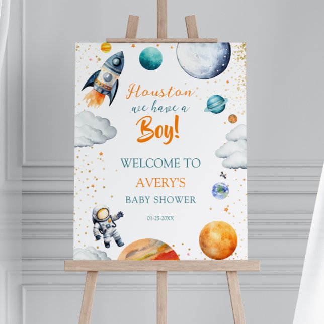 Houston We Have a Boy Space Baby Shower Welcome Foam Board (Creator Uploaded)