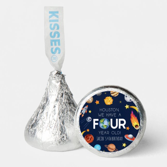 Houston We Have A Four Year Old 4th Birthday Party Hershey®'s Kisses® (Front)
