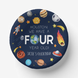 Houston We Have A Four Year Old 4th Birthday Party Paper Bowls