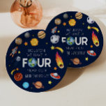 Houston We Have A Four Year Old 4th Birthday Party Paper Plates<br><div class="desc">These are Houston We Have A Four Year Old 4th Birthday Party Paper Plates!</div>