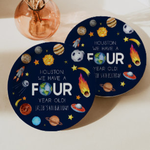 Houston We Have A Four Year Old 4th Birthday Party Paper Plates