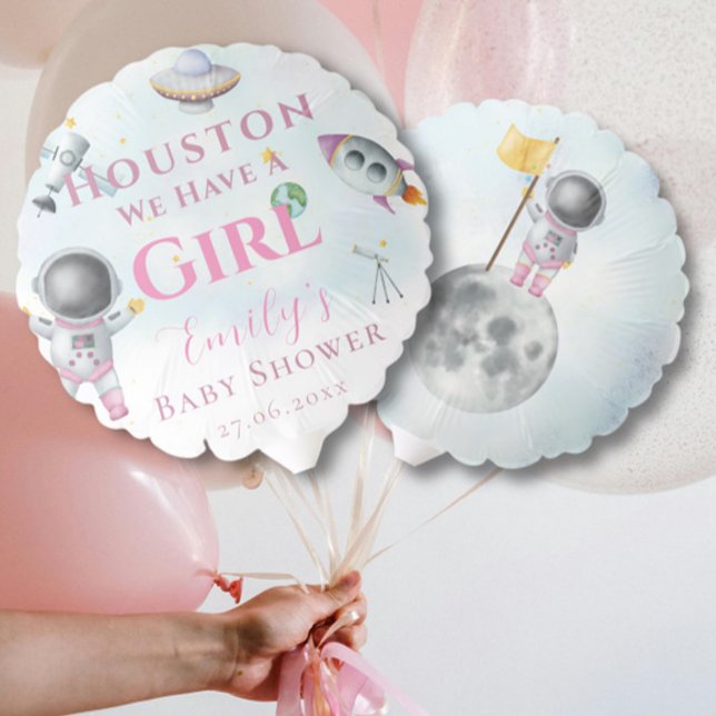 Houston We Have A Girl baby shower Space Astronaut Balloon (Creator Uploaded)