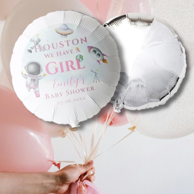 Houston We Have A Girl baby shower Space Astronaut Balloon (Creator Uploaded)