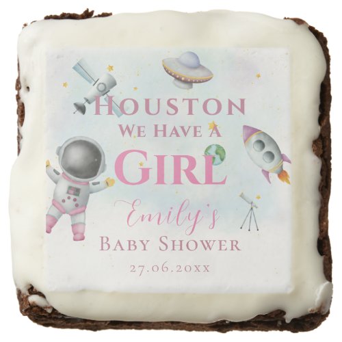 Houston We Have A Girl baby shower Space Astronaut Brownie