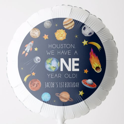 Houston We Have A One Year Old 1st Birthday Party Balloon