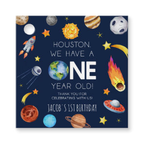 Houston We Have A One Year Old 1st Birthday Party Favor Tags