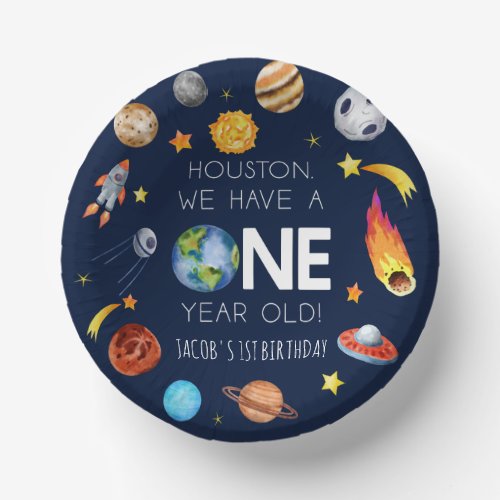 Houston We Have A One Year Old 1st Birthday Party Paper Bowls