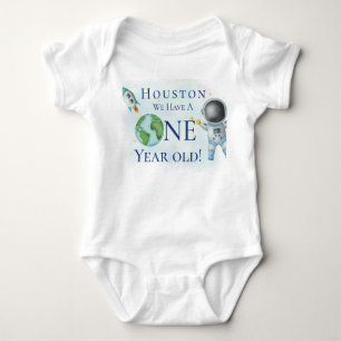 Houston We Have a One Year Old boy! Baby Bodysuit
