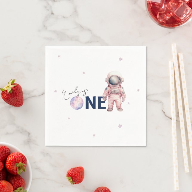Houston we have a one year old Party Napkins (Insitu)