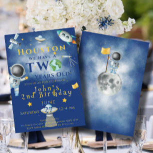Houston We Have A Two years old Space Astronaut Invitation