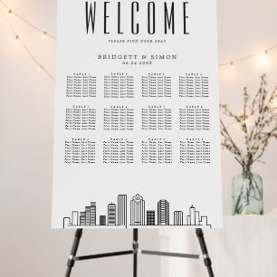 Houston Wedding   12 Table Seating Chart  Foam Board