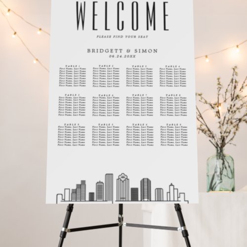 Houston Wedding  12 Table Seating Chart  Foam Board