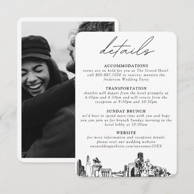 Houston Wedding Details Enclosure Card (Front/Back)