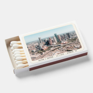 Houston Wedding Favor Personalized Skyline Photo  Matchboxes