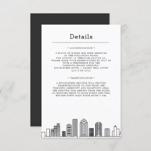 Houston Wedding Guest Details Invitation