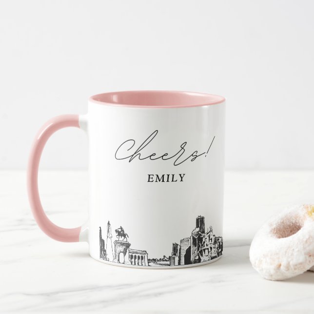 Houston Wedding Personalized Coffee Mug (With Donut)