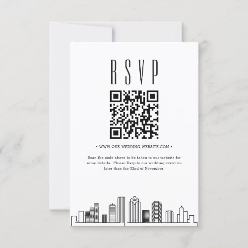 Houston Wedding QR code RSVP Invitation